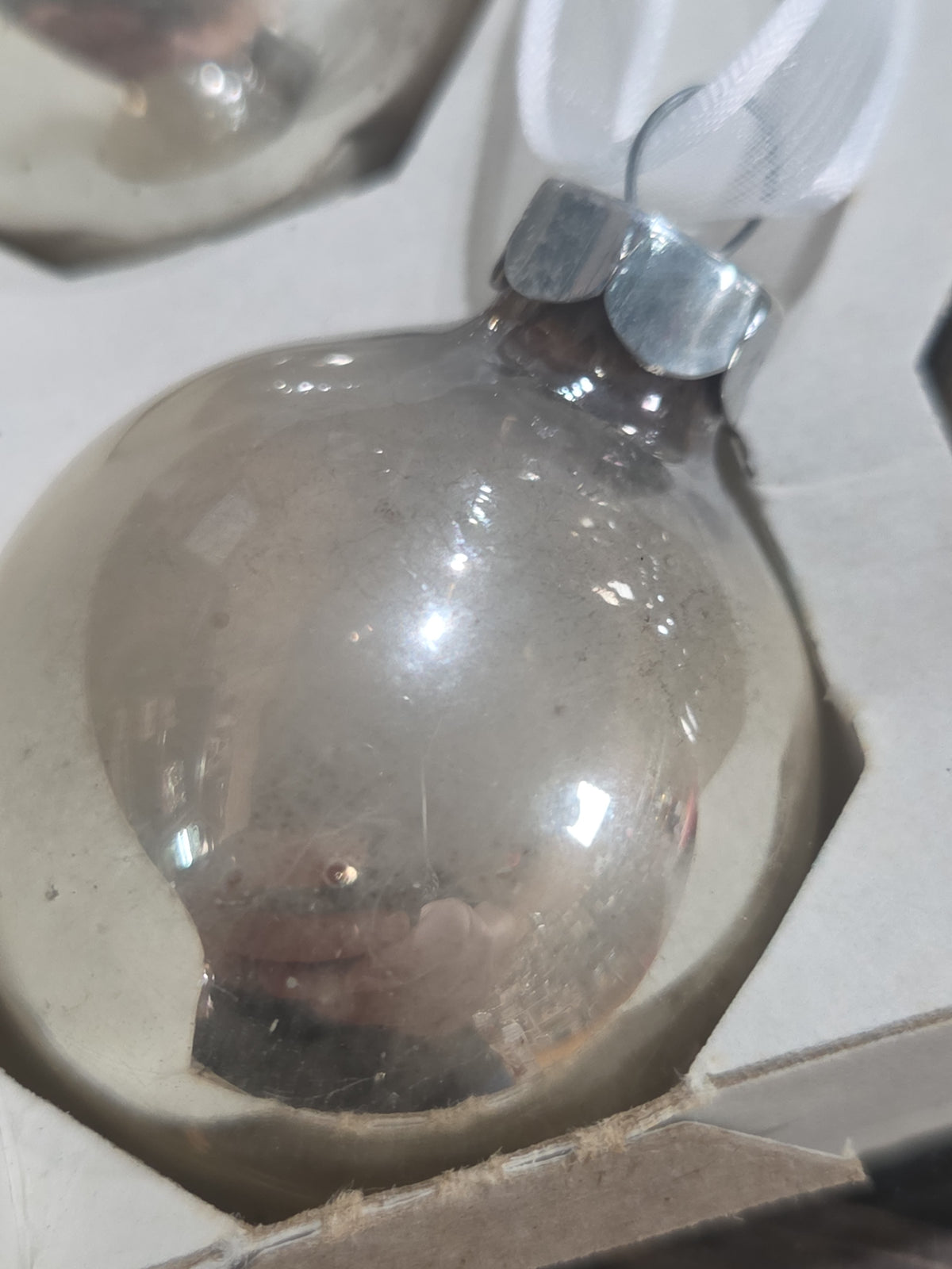 Vintage Pyramid Ornaments Silver set of 12 AS IS bo011