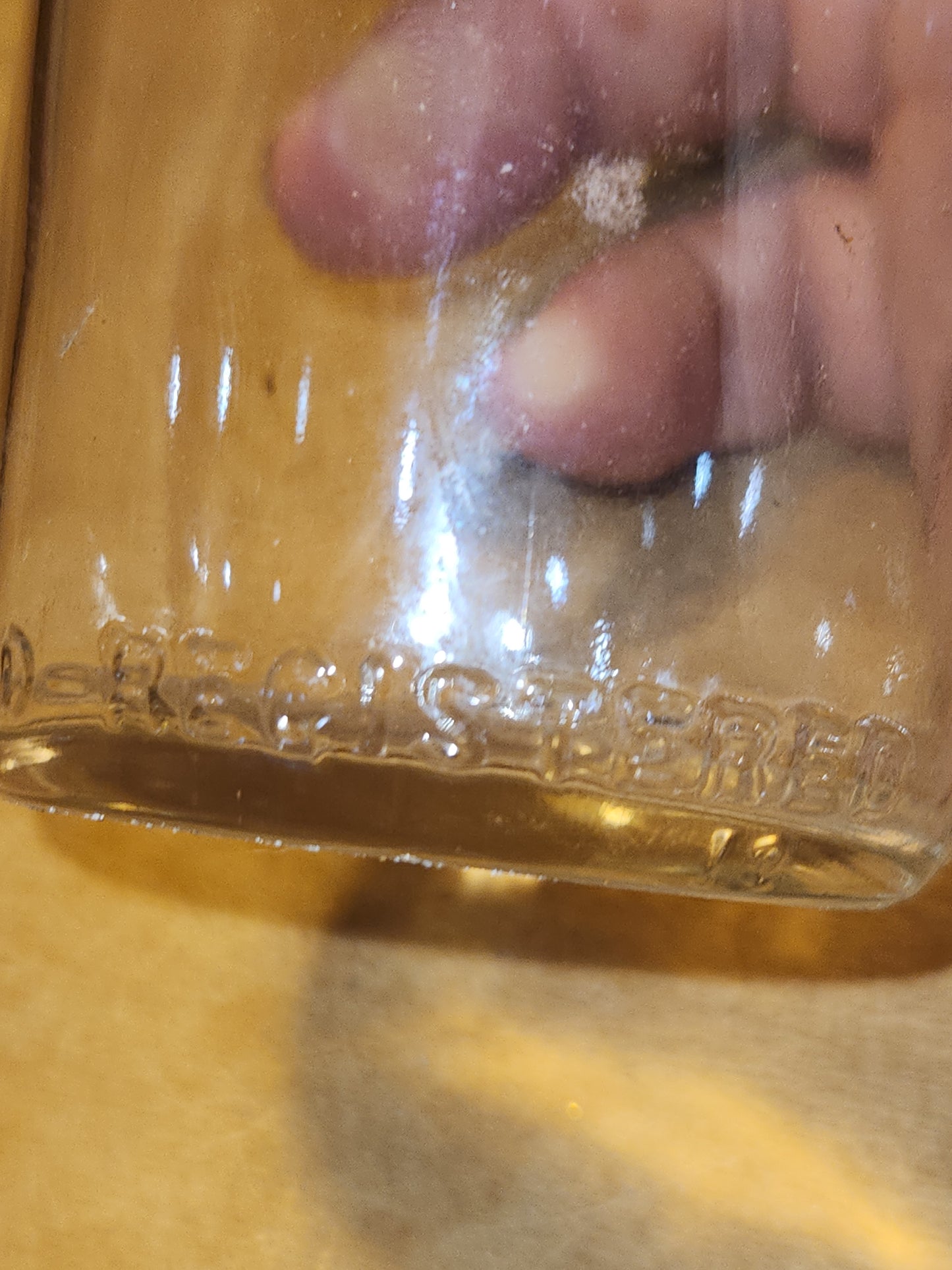 Vintage Milk Bottle Half Pint Clear Glass As Is Chip vmb60