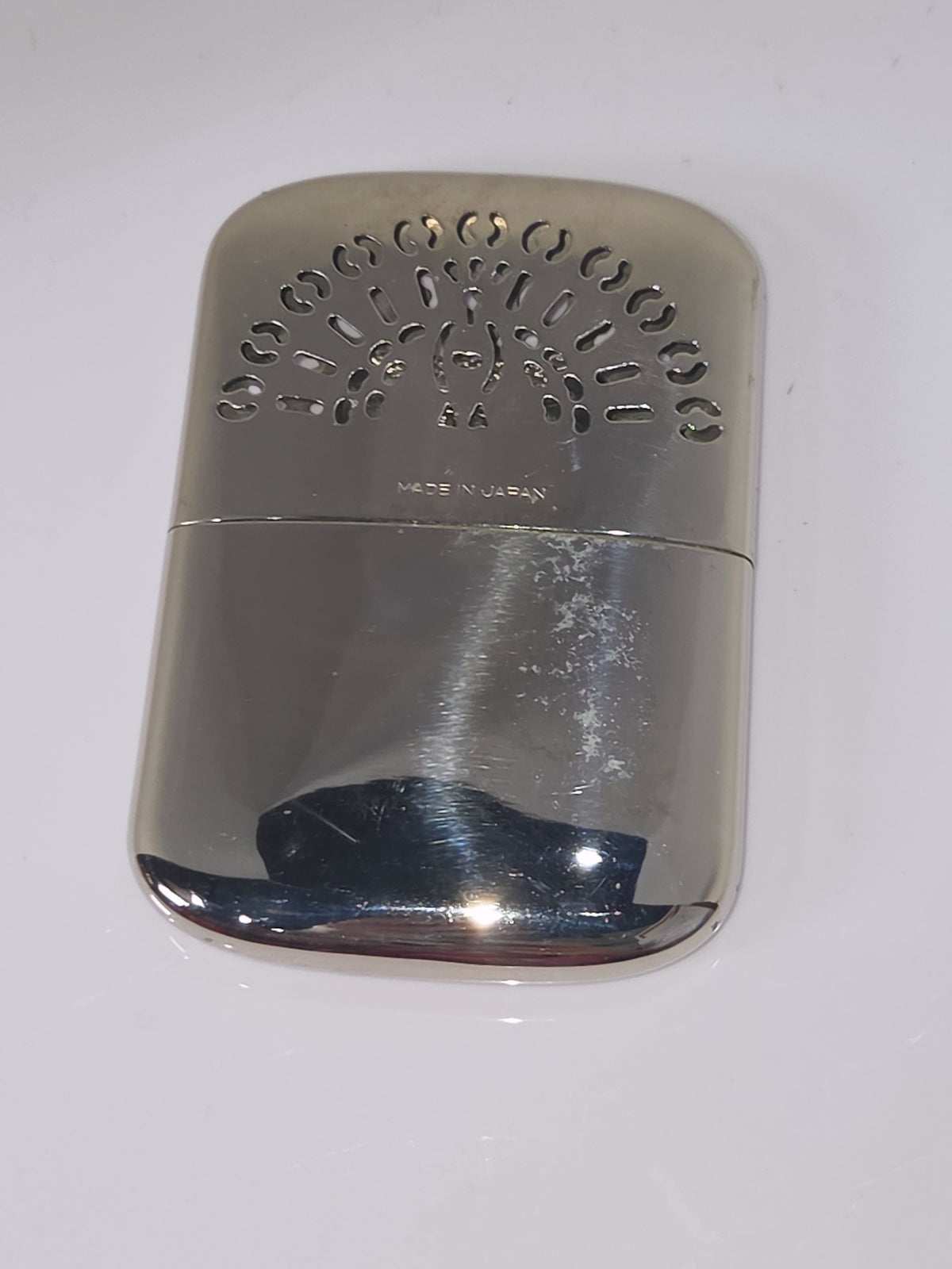 Vintage Peacock Chrome Plated Pocket Hand Warmer Original Box Bag Instructions vhw2