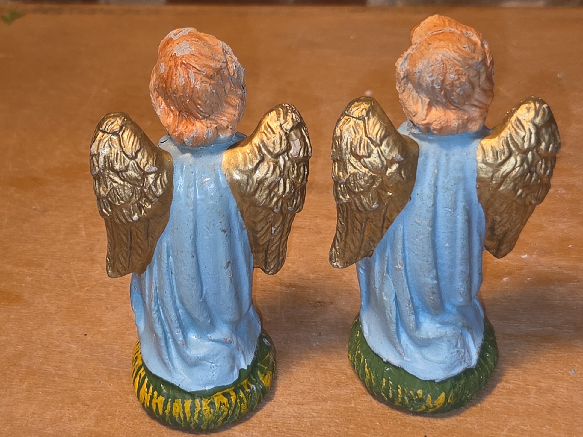 Vintage Holy Family Nativity Chalkware Paper Mache Italy 3 pieces AS IS