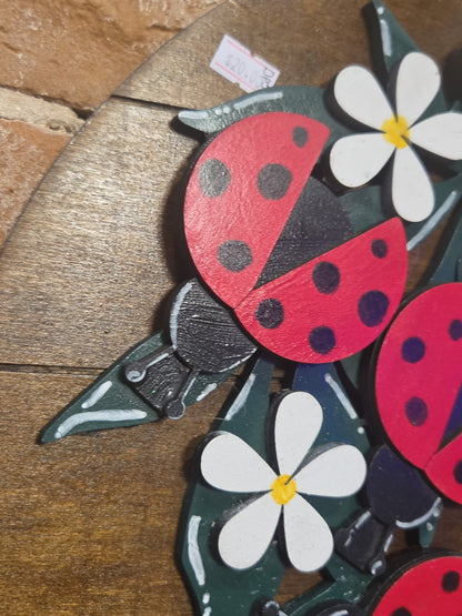 Ladybugs and Flowers Insert for Interchangeable Pot Spilling Door Sign *Sign Sold Seperately* pi14