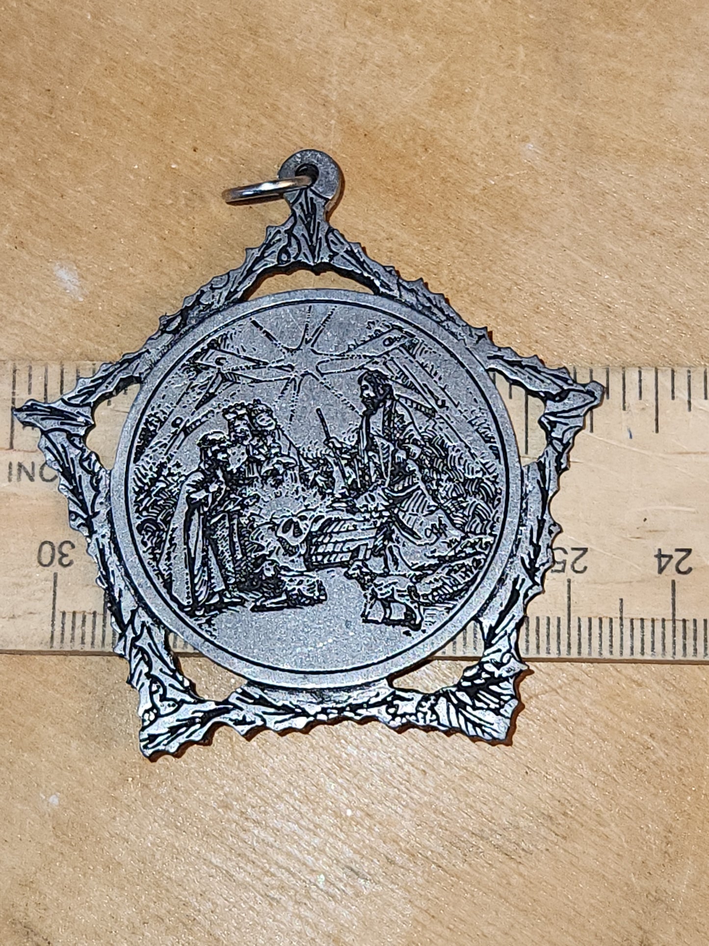 Pewter Ornamanet Nativity Scene St. Paul's Lutheran Church Bertrand Nebraska 1905-1985