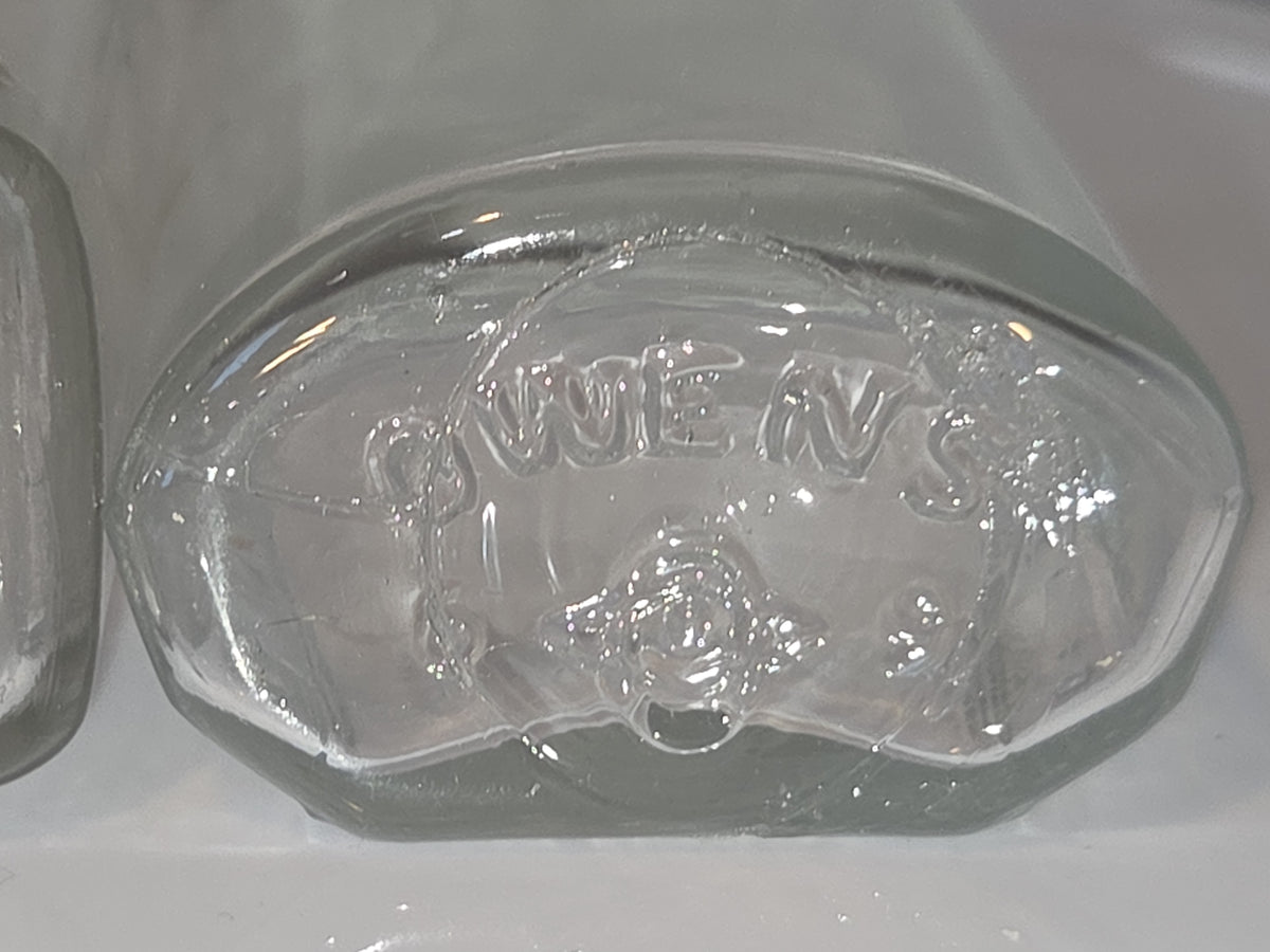 Vintage Glass Medicine Bottles Clear Embossed 3ii and 3 iv Set of 3 bottles Owens Early 1920s vmb65