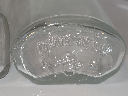 Vintage Glass Medicine Bottles Clear Embossed 3ii and 3 iv Set of 3 bottles Owens Early 1920s vmb65