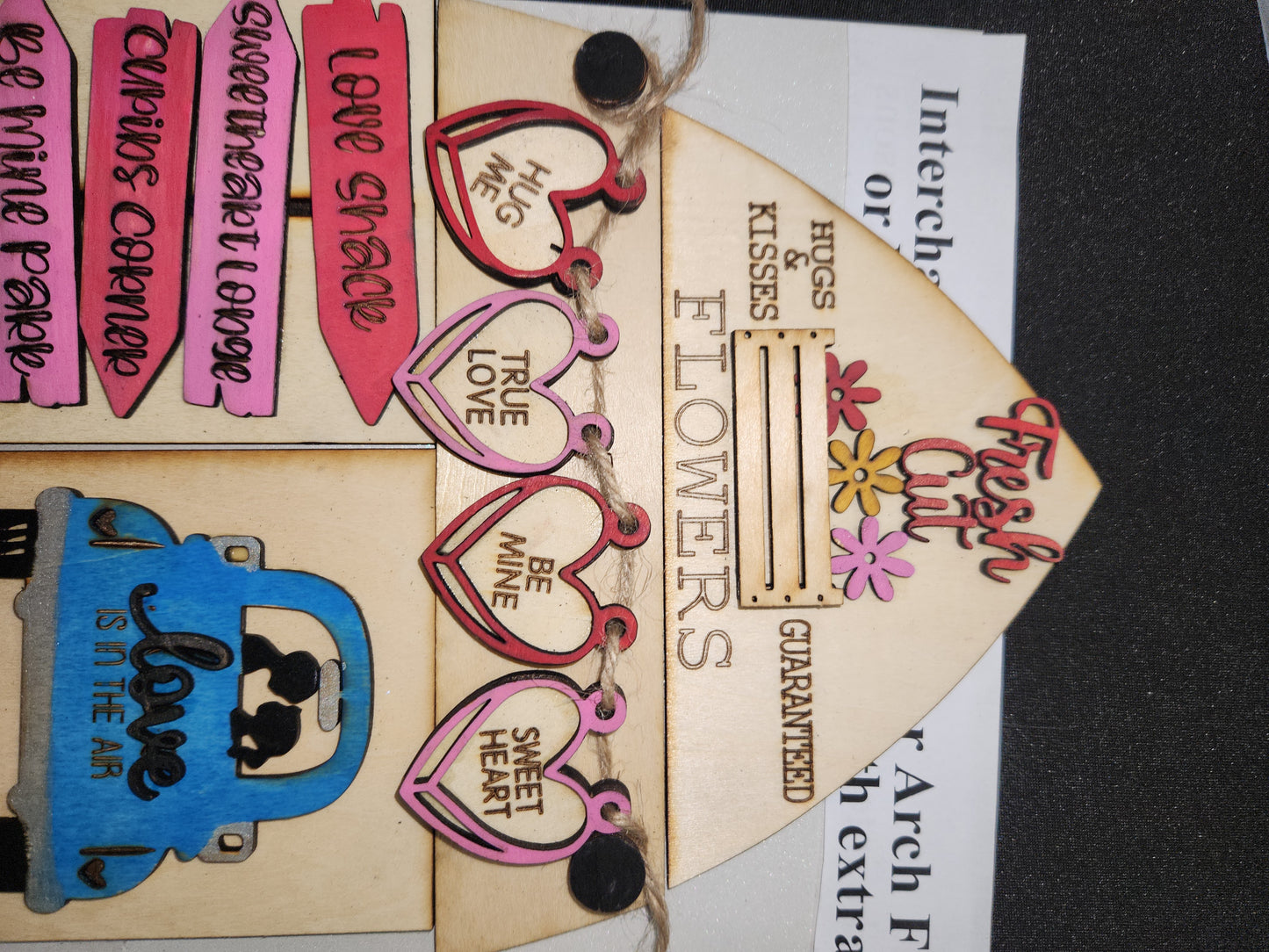 Valentine's Day February Insert Kit for Interchangeable Frame Can Fit Arch, Rectangle, or Square Frame FRAMES SOLD SEPARATELY