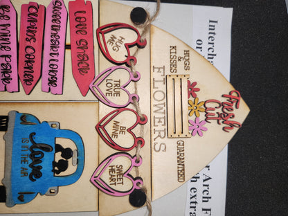 Valentine's Day February Insert Kit for Interchangeable Frame Can Fit Arch, Rectangle, or Square Frame FRAMES SOLD SEPARATELY