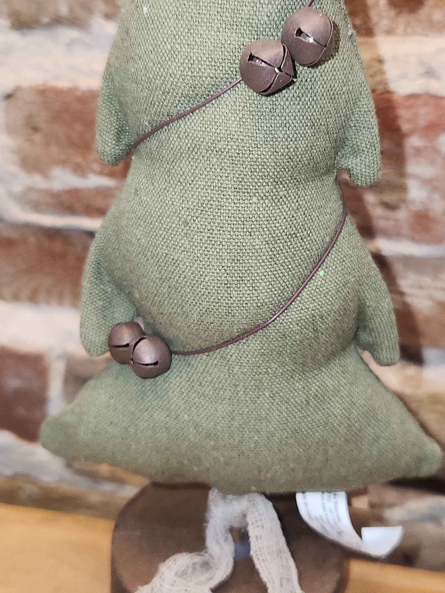 Fabric Christmas Tree with Bells Rustic rt8