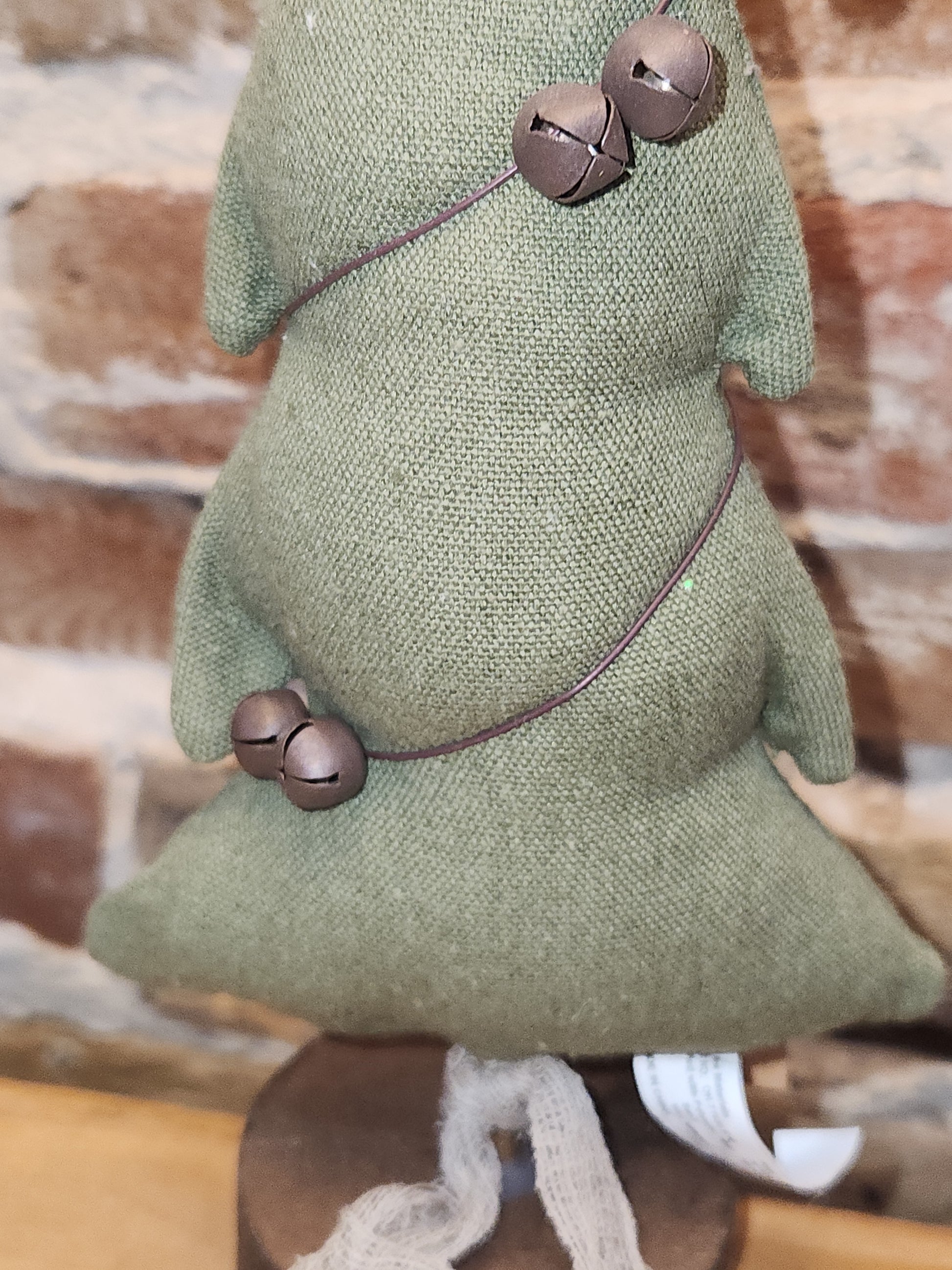 Fabric Christmas Tree with Bells Rustic rt8