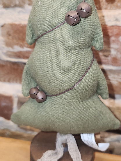 Fabric Christmas Tree with Bells Rustic rt8