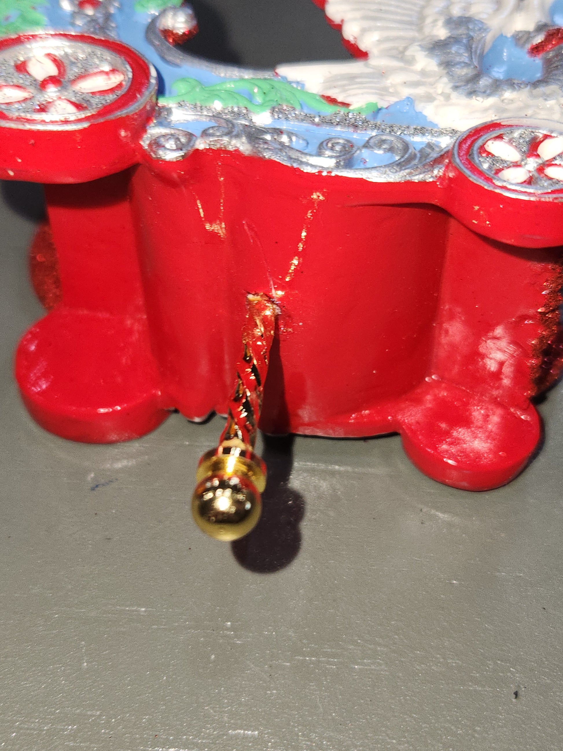 4" Resin Carousel Ornament Swan Chariot co4