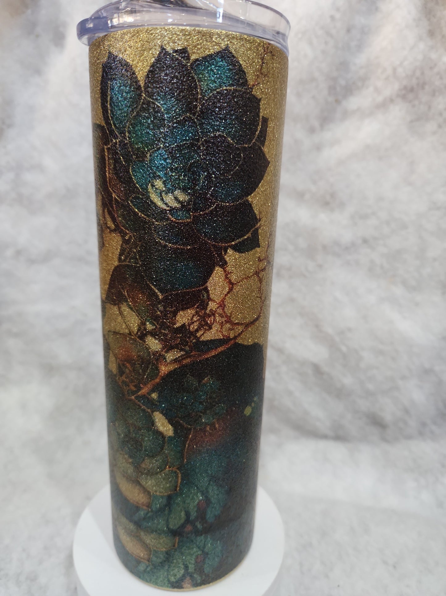 30 Oz Insulated Stainless Steel Glitter Tumbler Succulents 30su