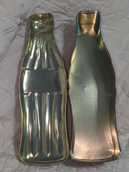 Vintage 1997 Coca-Cola Coke Bottle Hinged Lid Vintage Collectible Tin Golden Harvest 13" cct8