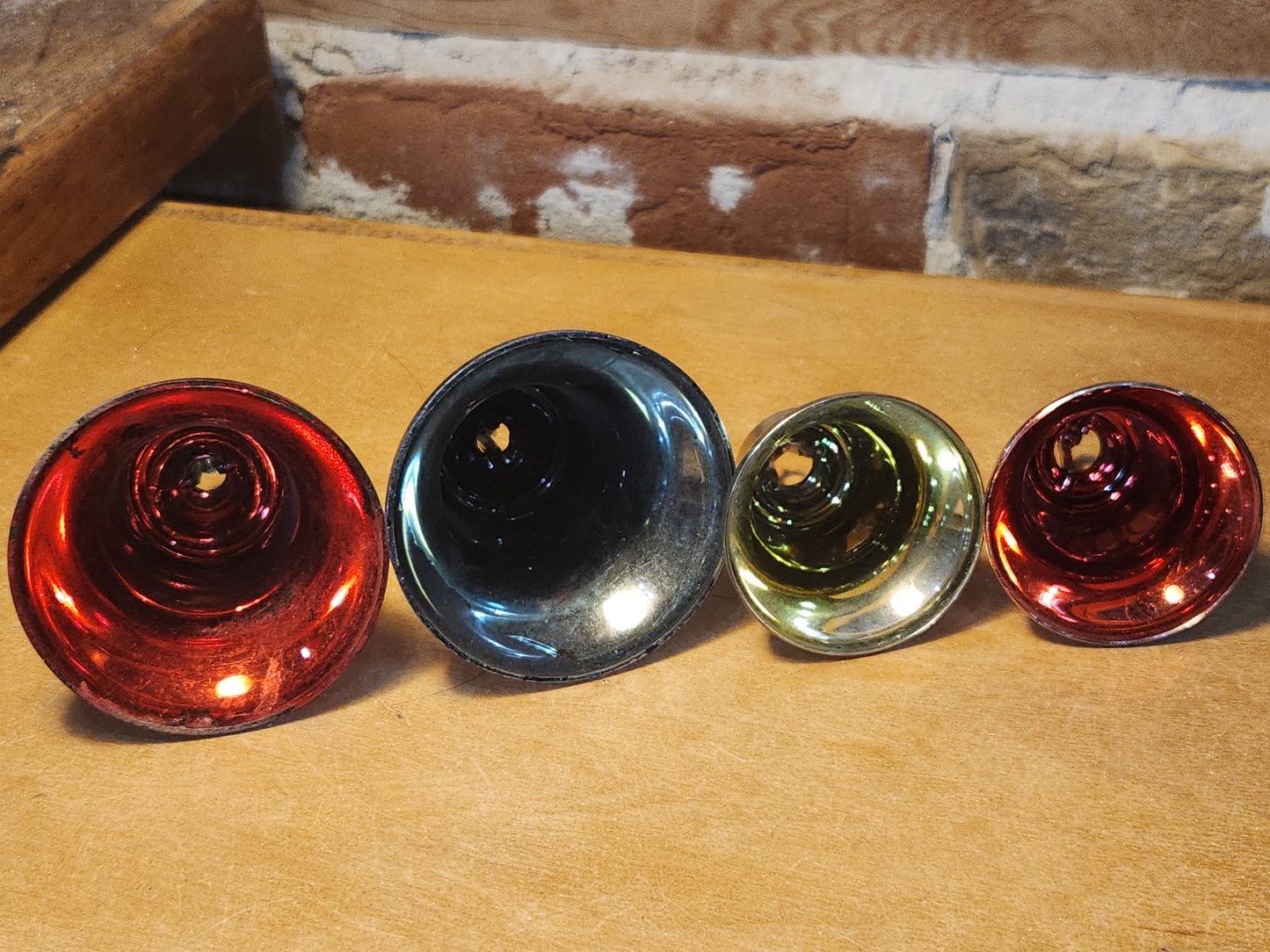 Vintage Hard Plastic Bells Unmatched Set of 4 AS IS bel8
