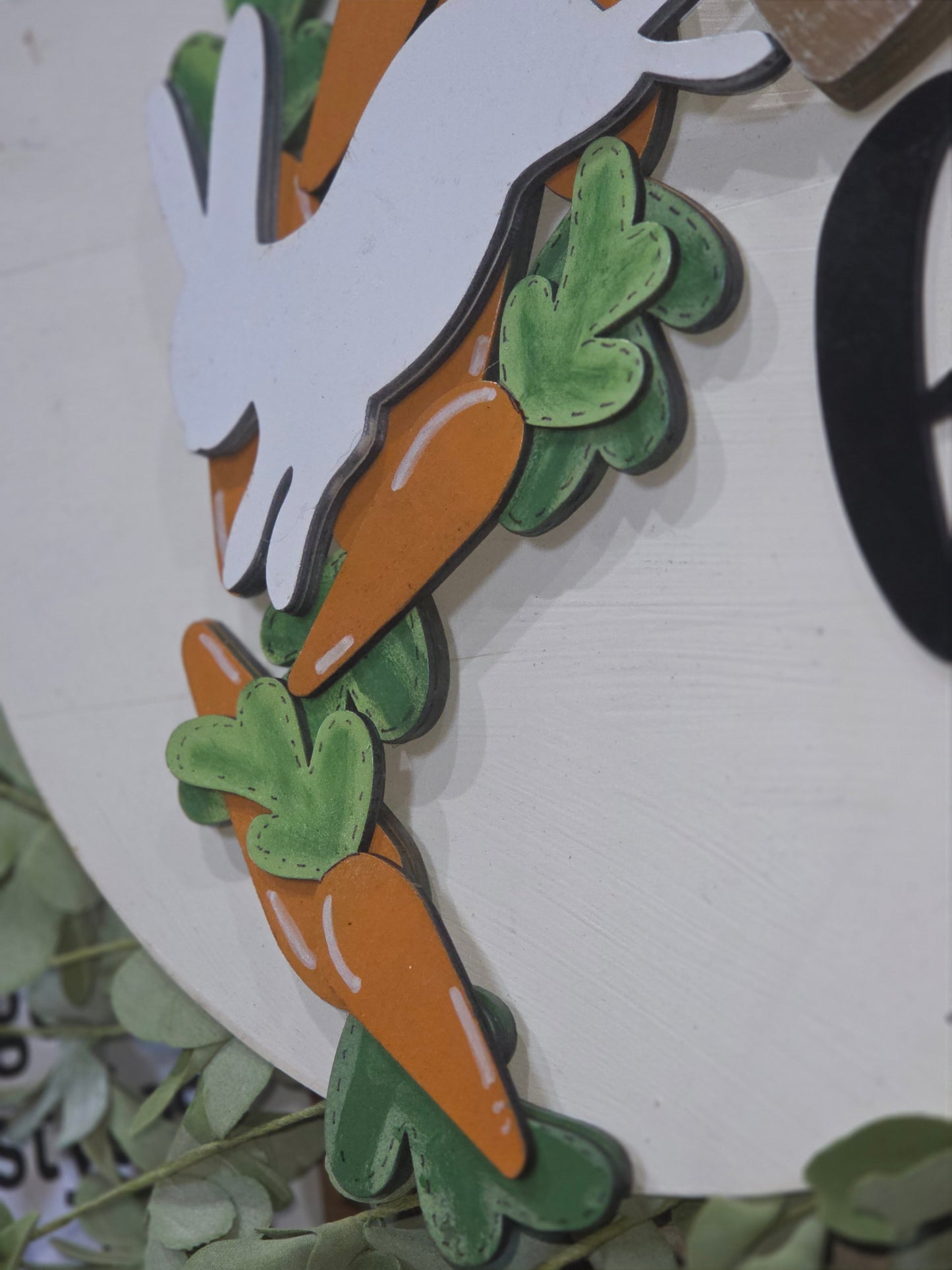 Bunny and Carrots Spring Easter Insert for Interchangeable Pot Spilling Door Sign *Sign Sold Seperately*