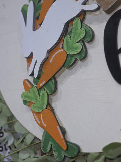 Bunny and Carrots Spring Easter Insert for Interchangeable Pot Spilling Door Sign *Sign Sold Seperately*