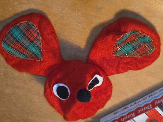 Vintage Holiday Door Knob Cover Red Mouse Taiwan