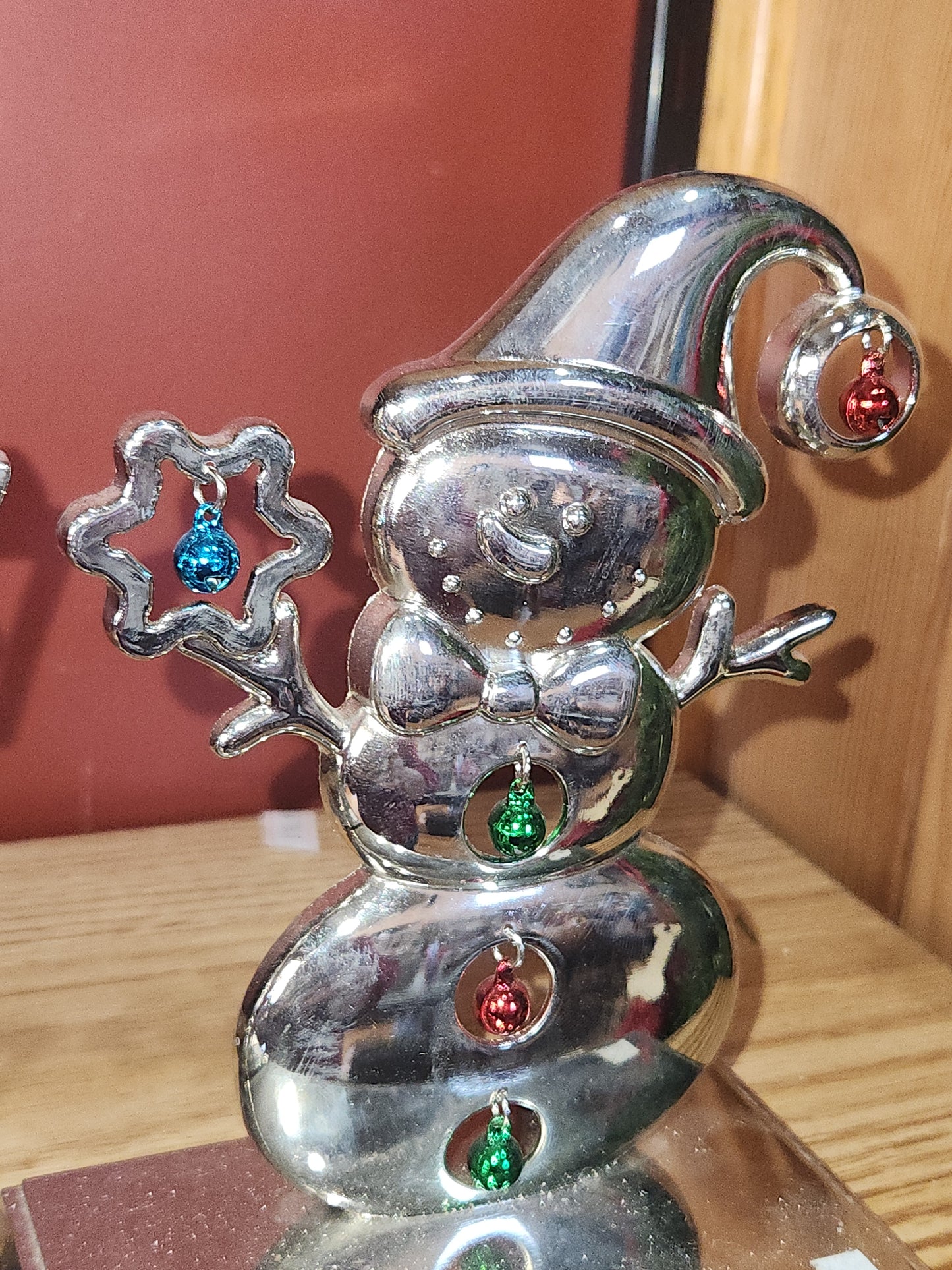 Stocking Holder Set of 2 Santa and Snowman metal sh1