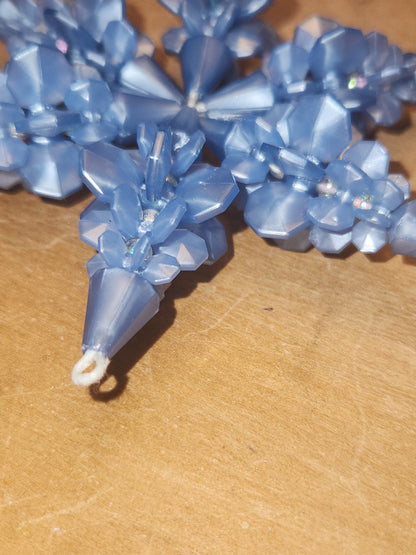 Blue Beaded Snowflake Ornament bs1
