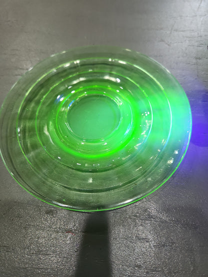 Vintage Uranium Depression Glass Tea Saucer Set of 1 AS IS ug08