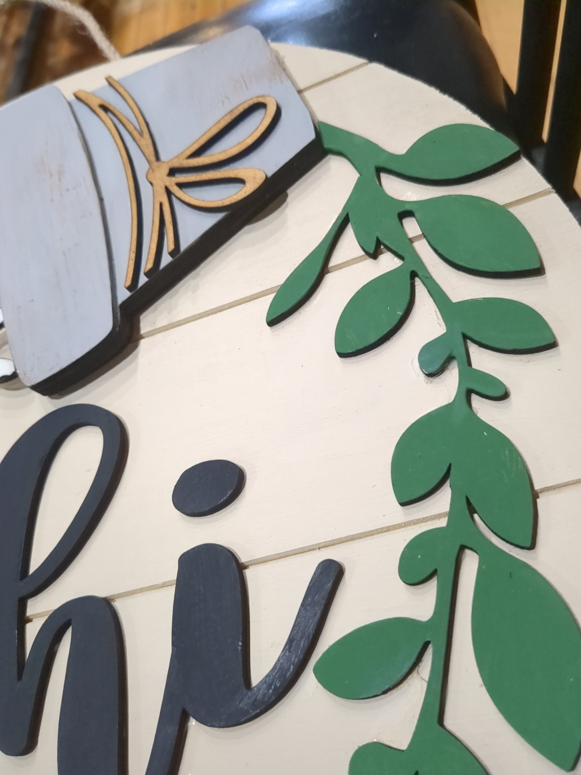 Interchangeable Pot Spilling Door Sign Cream *No Inserts Included*