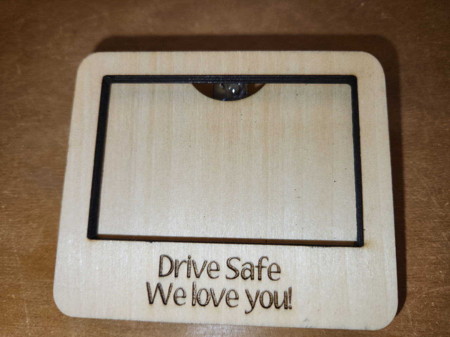 Visor Photo Frame Horizontal Larger Drive Safe We Love you! Add a photo and clip on visor vc04