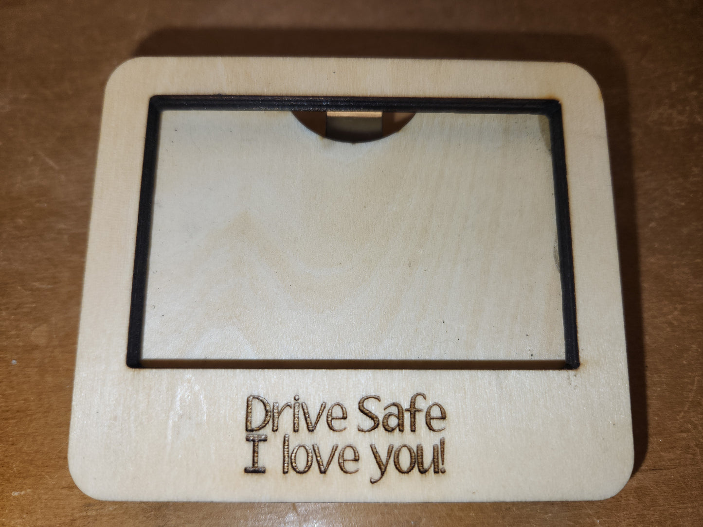 Visor Photo Frame Horizontal Larger Drive Safe I Love you! Add a photo and clip on visor vc03
