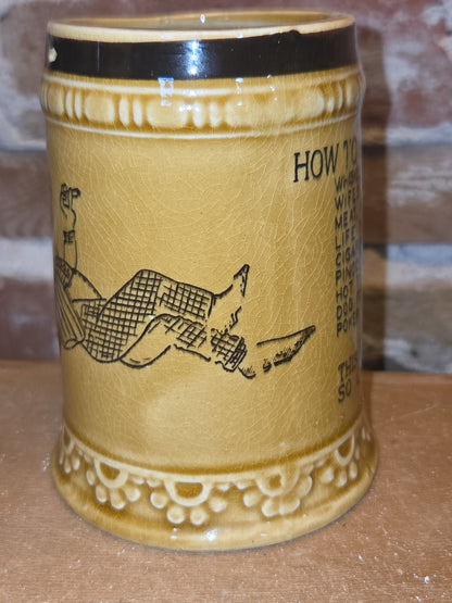 Vintage Humorous Ceramic Glazed Mug How to Live on $15 a Week Made in Japan mug8