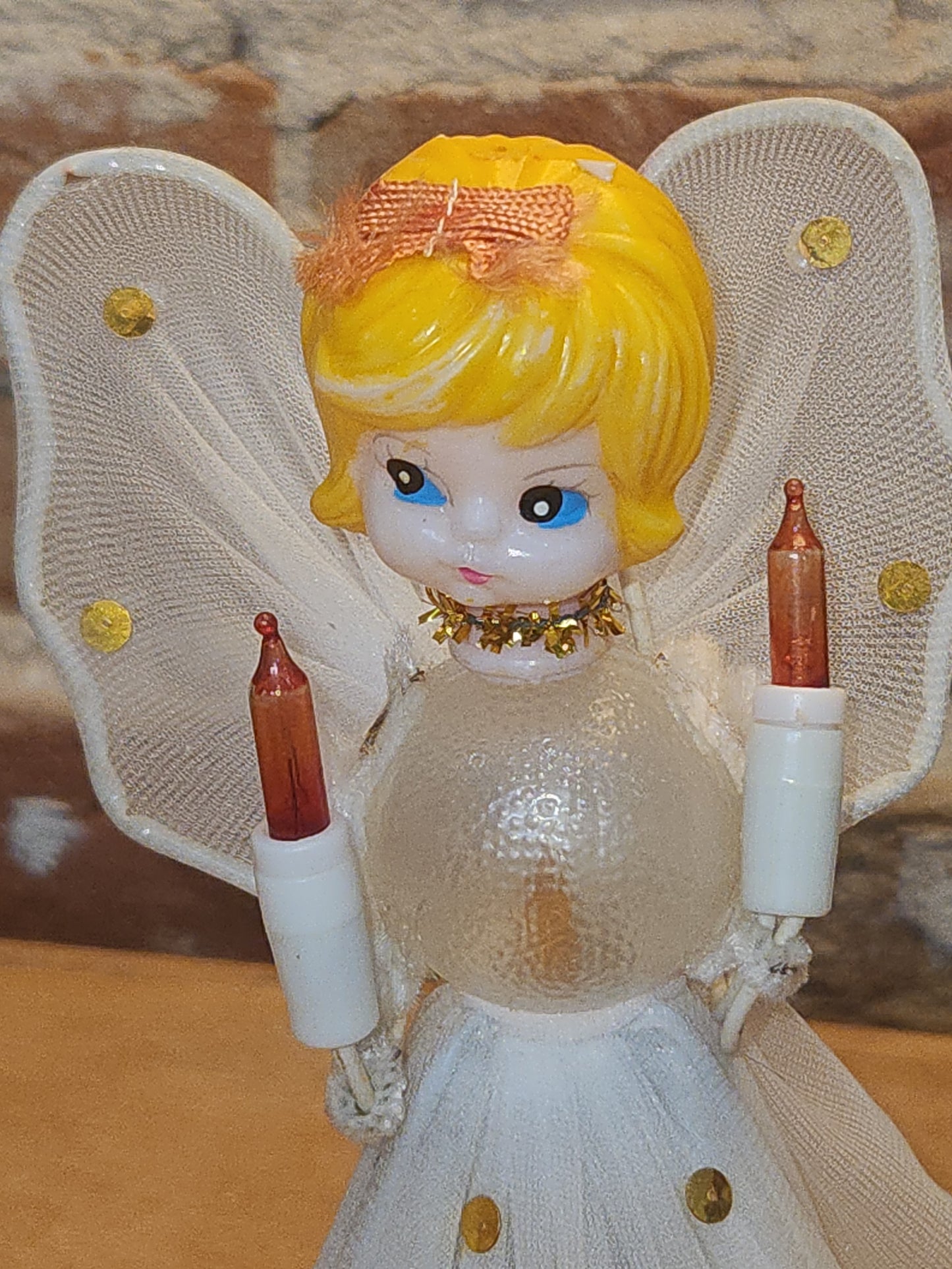 Vintage Christmas Tree Topper 7" Flashing Angel tt09