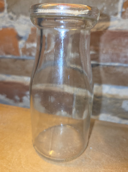 Vintage Milk Bottle Duraglas Half Pint Clear Glass vmb58