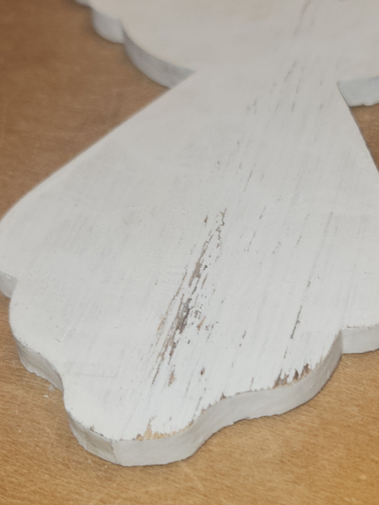Wooden Rustic Distressed Angel ornament 4" Wide 6" Tall wd7