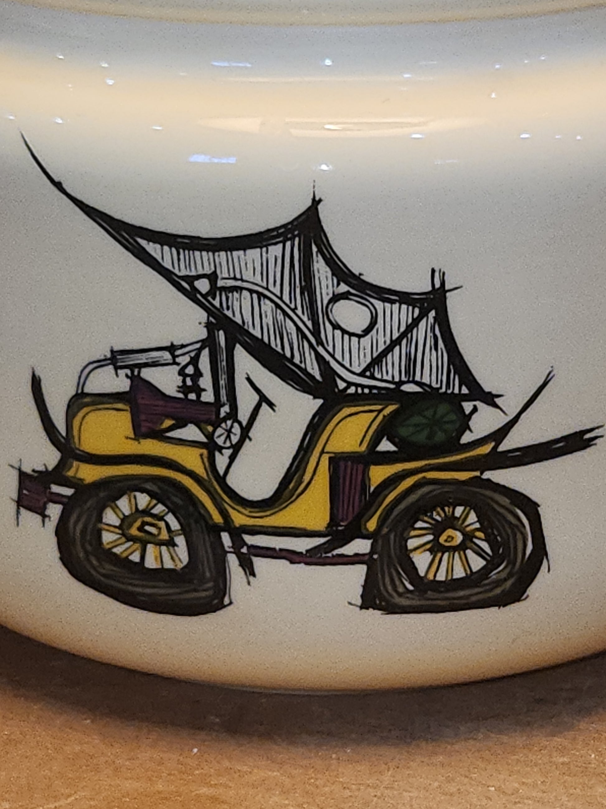 Vintage Deco Pipe Tobacco Humidor Jar Japan MCM Jalopy tj6