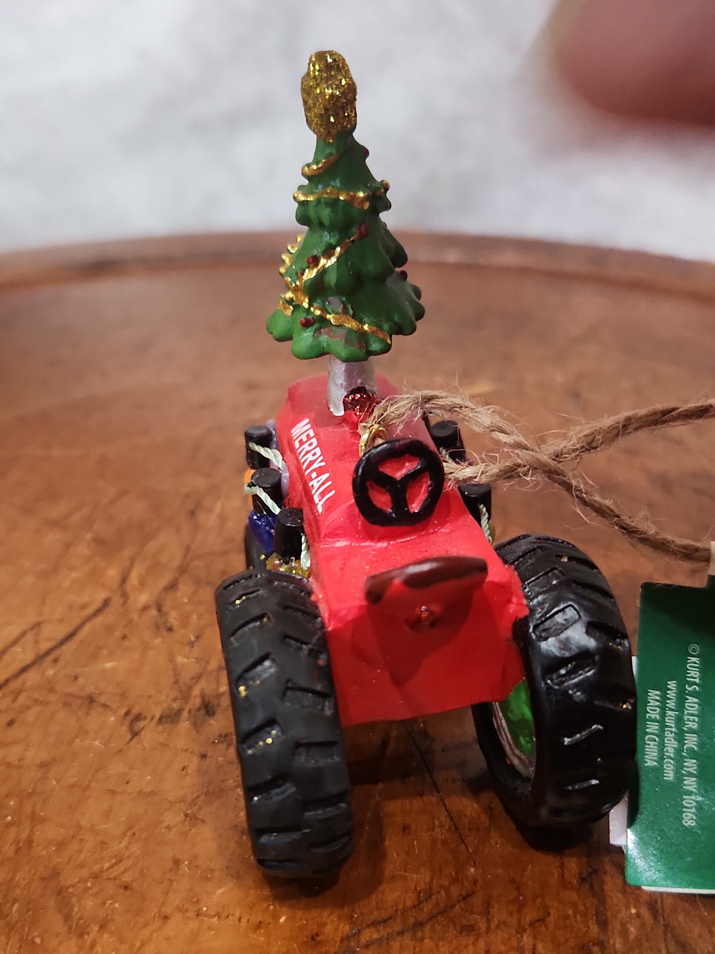 3.25" Red RESIN TRACTOR ORNAMENT ot2