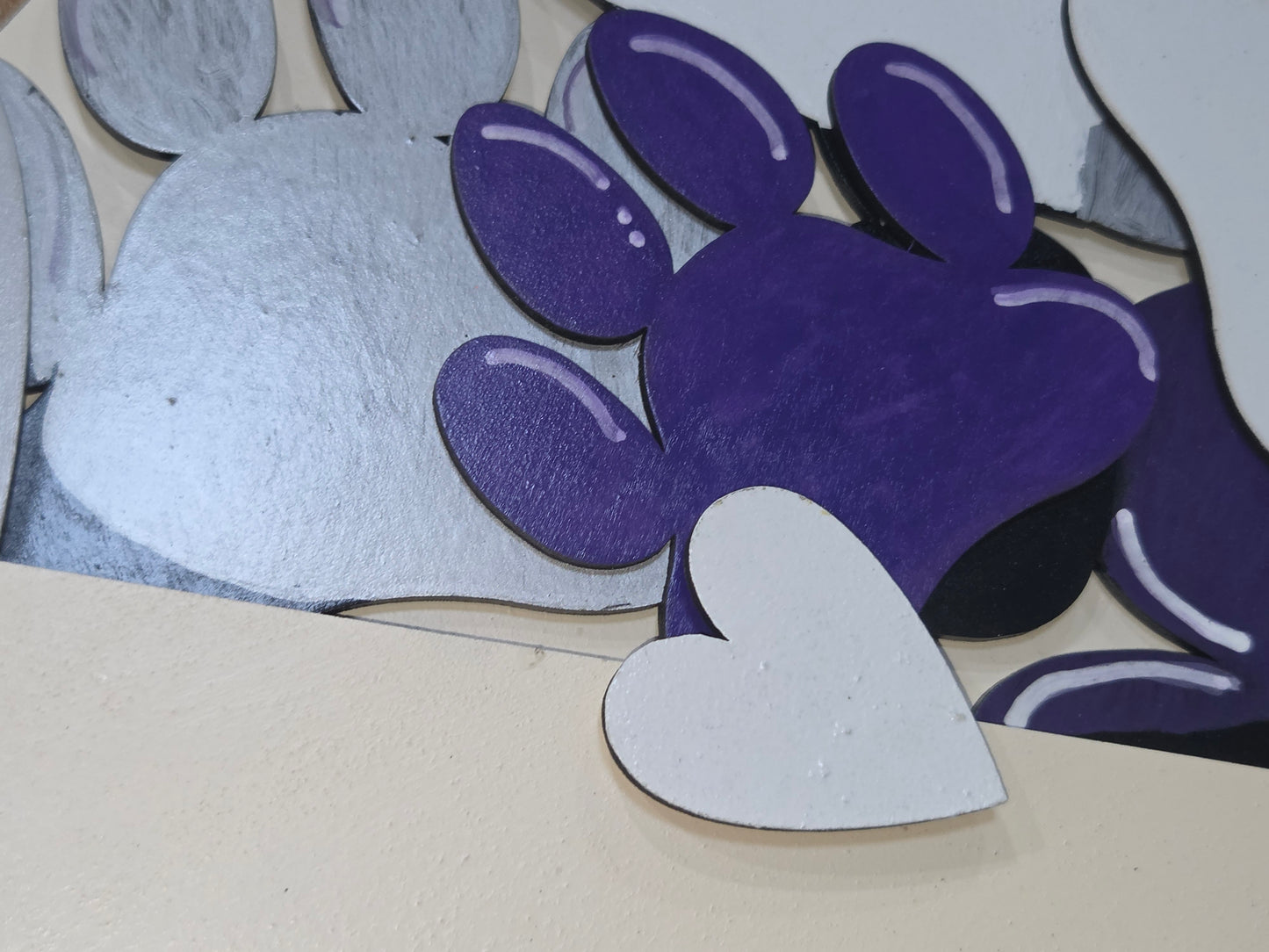 Paw Print Dog Cat Purple Silver White Black Insert for Envelope Door Sign *sign sold seperately* EI6