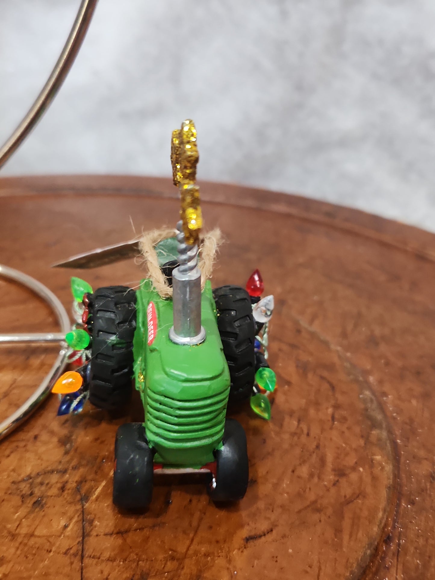 3.25" Green RESIN TRACTOR ORNAMENT ot1