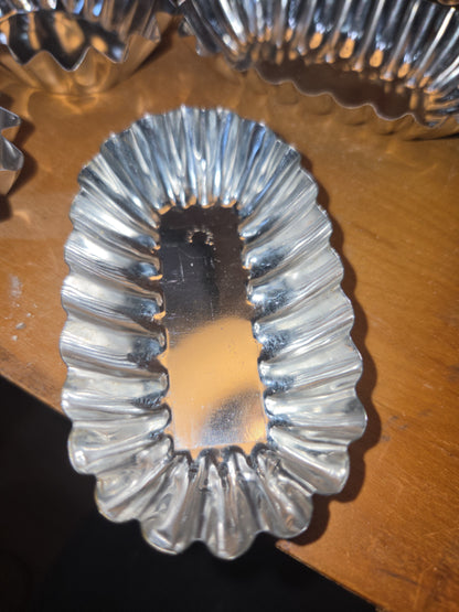 Vintage Miniature Swedish Fluted Tins Pan Chocolates Mold and Clay Molding Tool Set of 16 al99