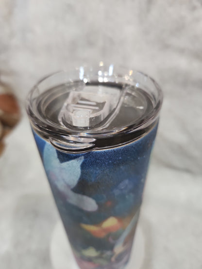 20 Oz Stainless Steel, Insulated, glitter Tumbler. I can do all things through him tg91
