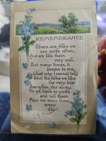 1900s Rememerance postcard 1403