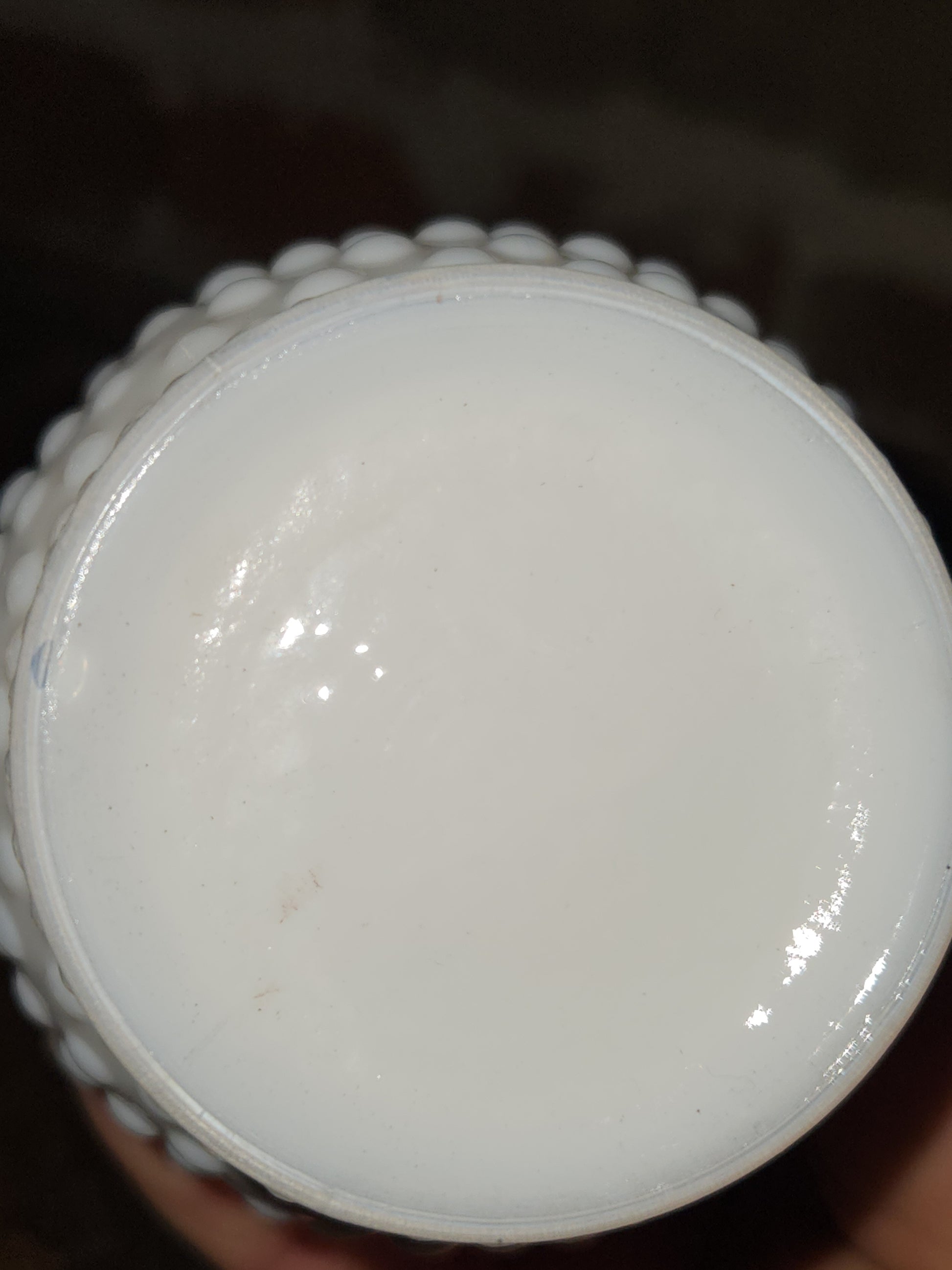 Fenton White Milk Glass Hobnail Minature Kerosene Lamp lamp1
