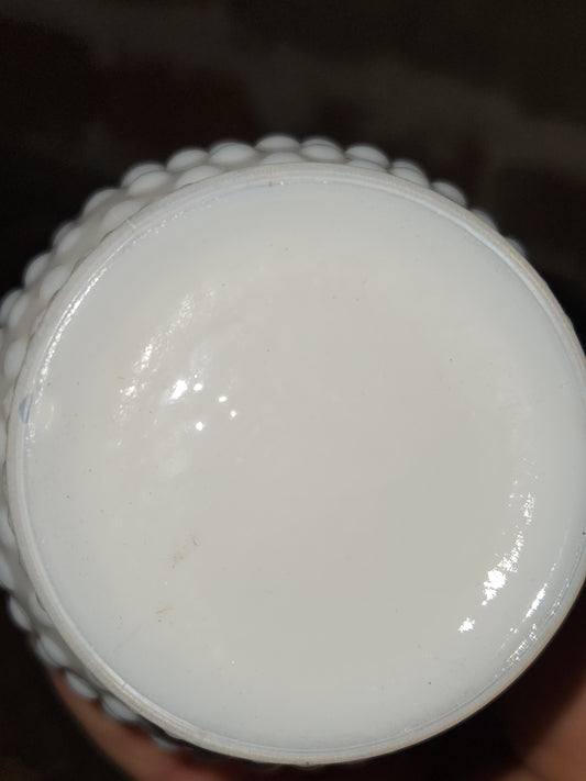 Fenton White Milk Glass Hobnail Minature Kerosene Lamp lamp1