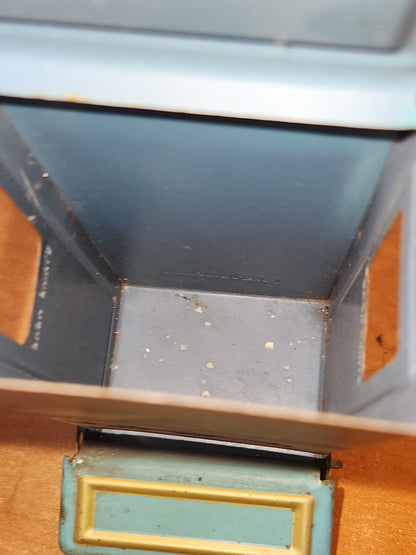 Vintage Jasco Metal Tin Matchbox Holder Wall Mount with Snowy Barn Scene mb89