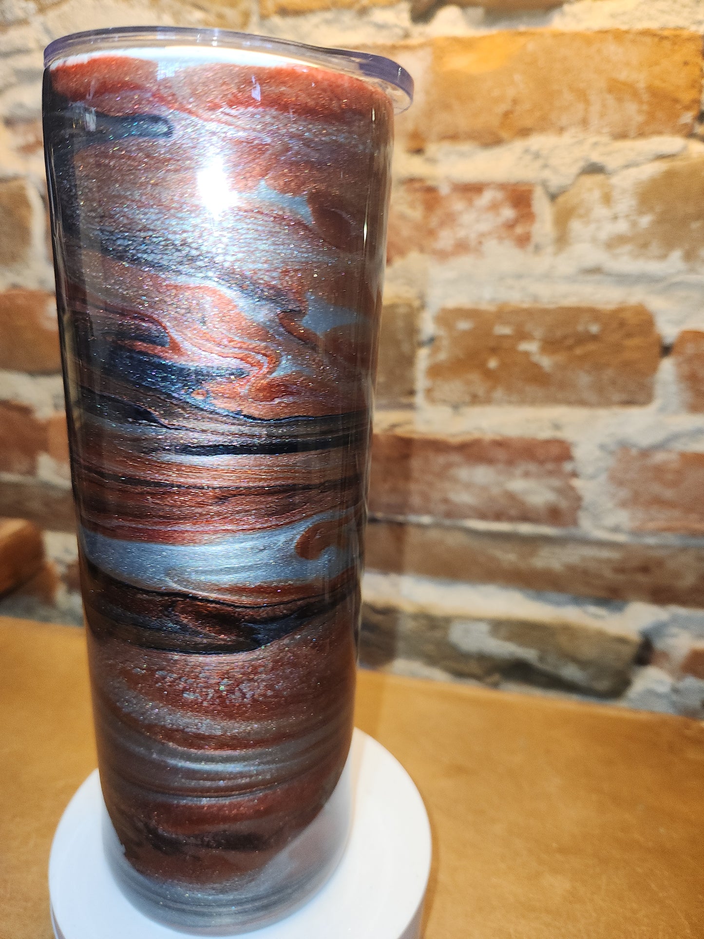 20 ounce insulated stainless steel alcohol ink art Tumbler Red, White, Grey AS IS CLEARANCE ai2