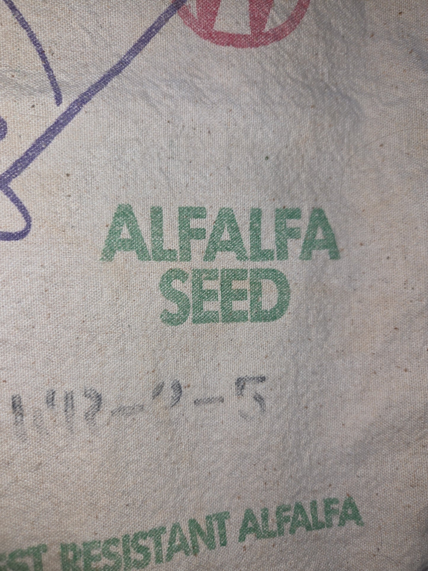 Vintage Alfalfa Seed Sack Wrangler Nebraska 1983 Read Description sa5