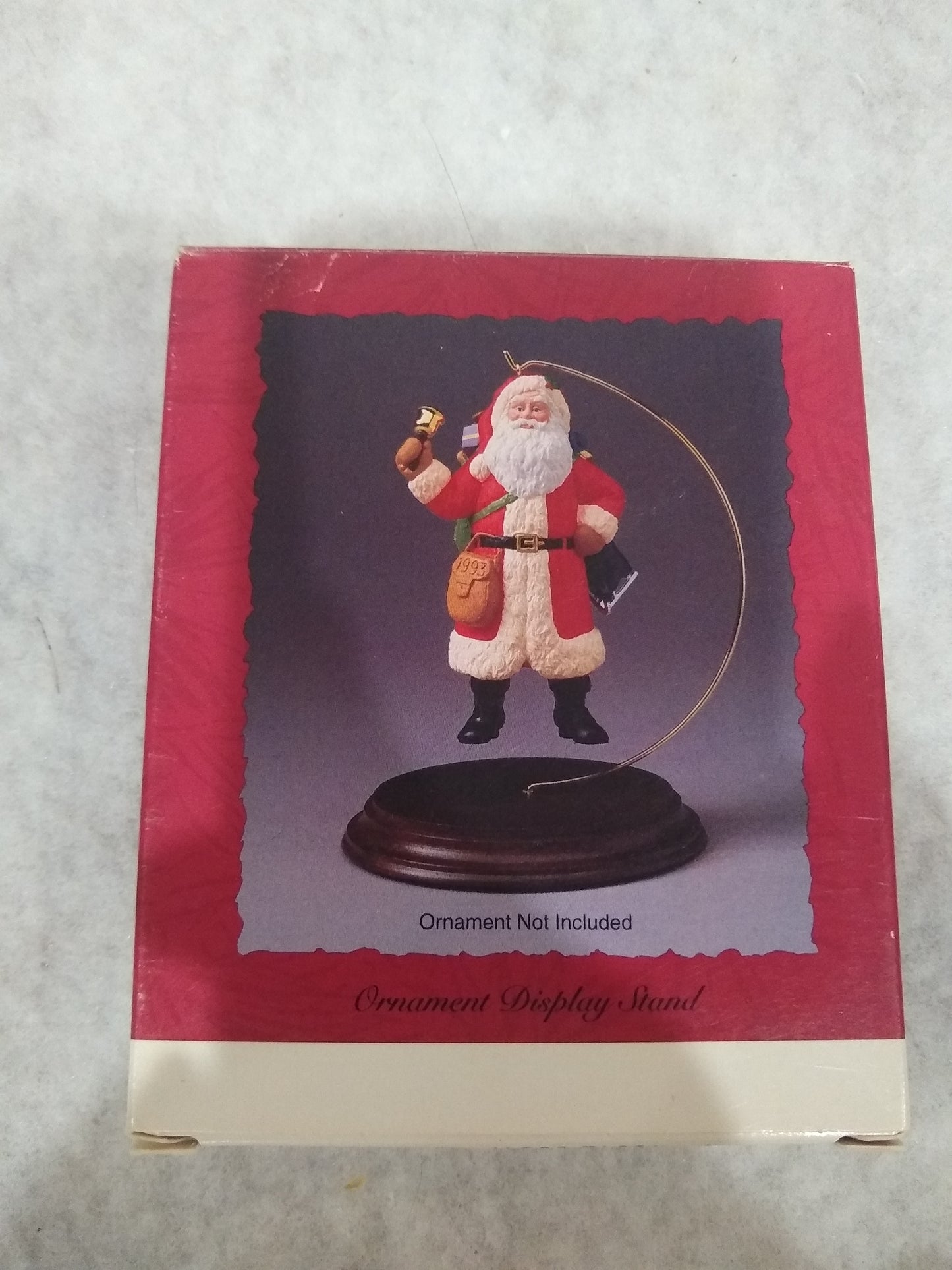 Vintage 1990 Hallmark Keepsake Ornament Display Stand Wood Base os54