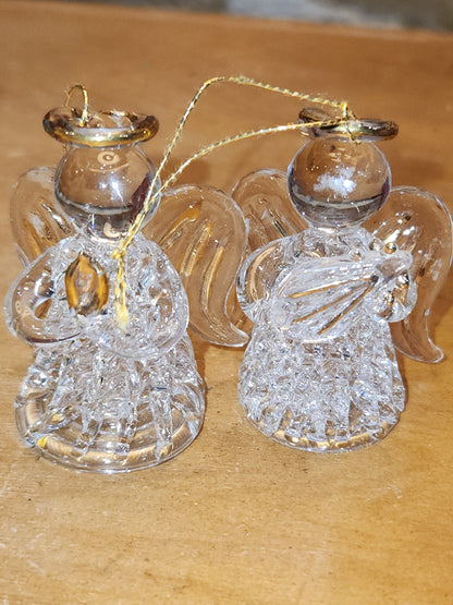 Vintage Giftco Glass Angel Ornaments 2 Different Sets in Original Boxes 5 angels ang91