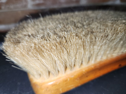 Vintage Wooden Shoe Polish Brush OXCO Walker 100% Sterilized Blond Horsehair Bristles