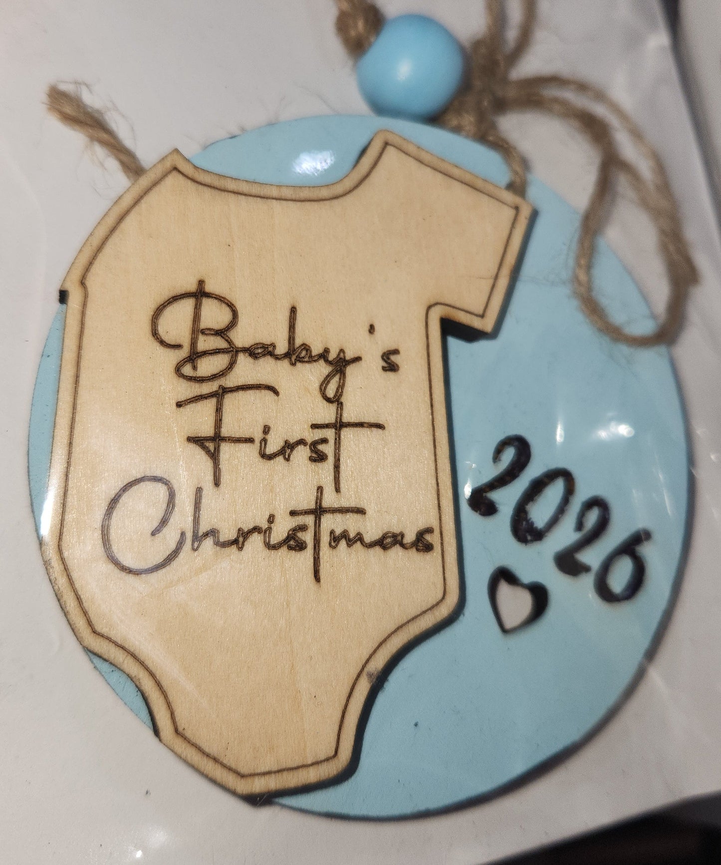 Custom Order Ornament Wooden Baby's First Christmas