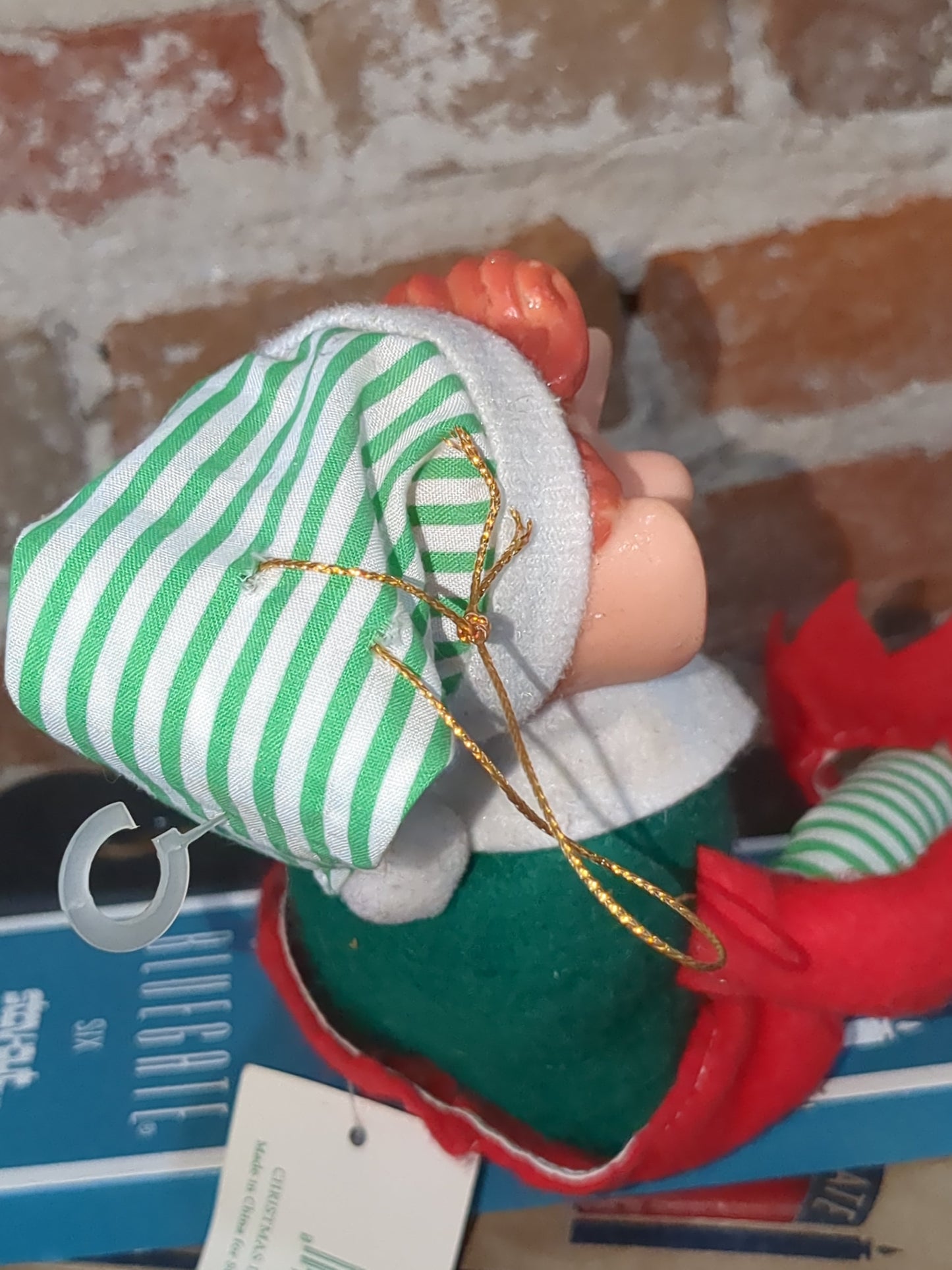 Vintage Sterling Pixie Elf shelf sitter glowing cheeks with tag p0201