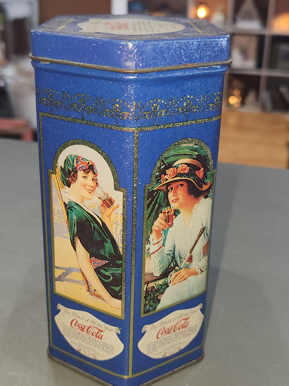 Vintage Tin Coca-Cola Blue The Drink of All the Year Coke Unique Shape cct87
