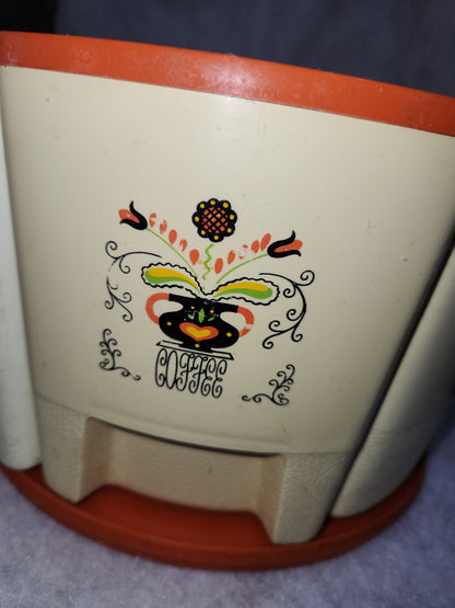 Vintage Sterilite Kitchen wedge Canister Set Flour Sugar Tea Coffee MCM mid-century can12