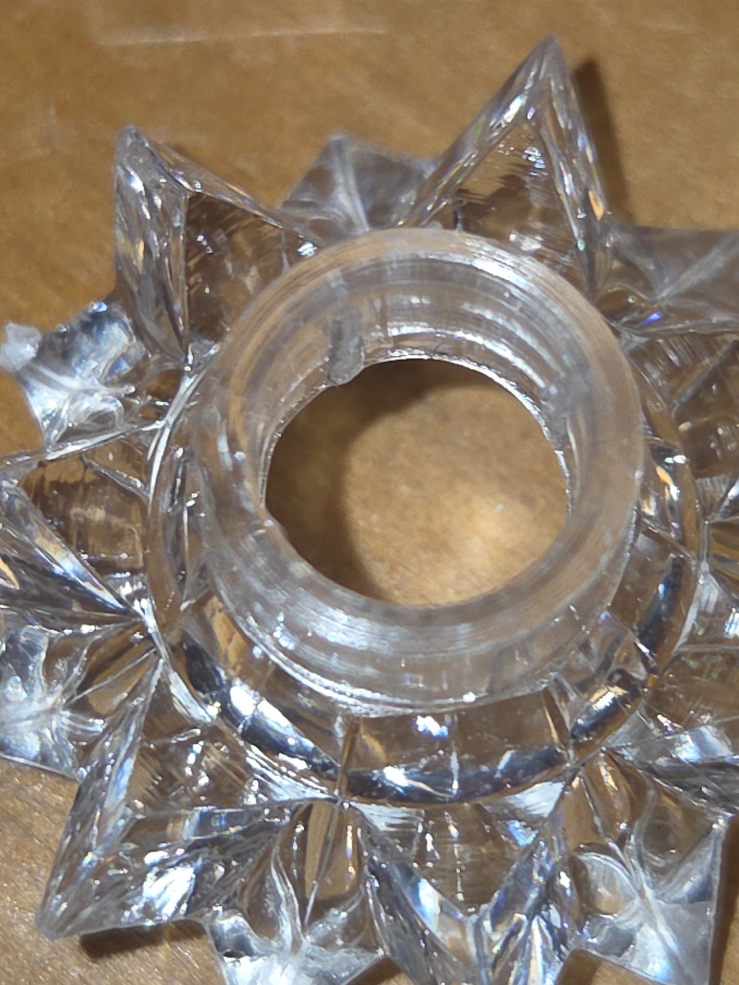 Vintage Clear Plastic 14 Point Star Shaped Christmas Tree Topper Light Bulb Decoration 9 pieces